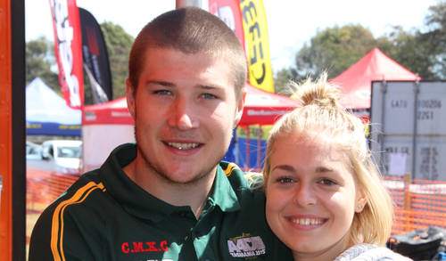 KTM's Matthew Phillips pictured with girlfriend Catherine Photo. Allison Murfett KTMs Matthew Phillips pictured with girlfriend Catherine Photo. Allison Murfett