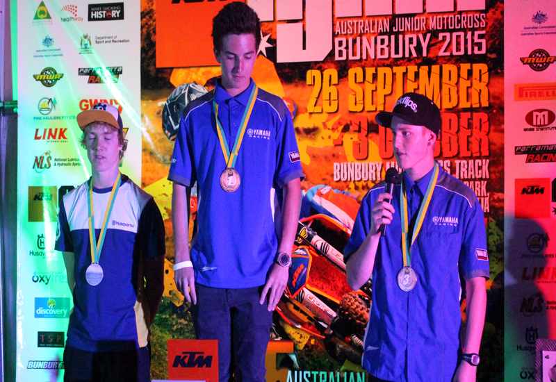 Official awards ceremony for the 2015 KTM Australian Junior Motocross Championship