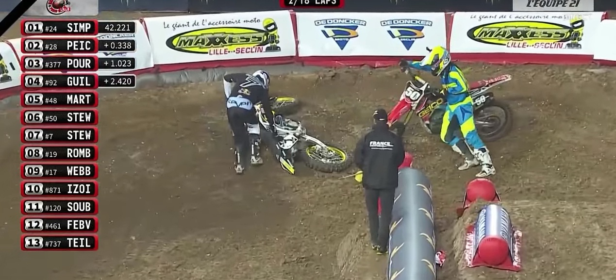 James Stewart crashed out of Bercy-Lille