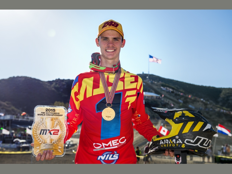 Tim Gasjer after winning the MX2 world title Tim Gasjer after winning the MX2 world title