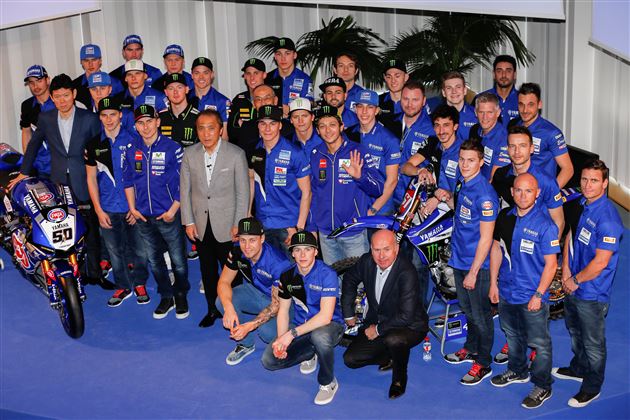 Yamaha officials with the 2016 riders Yamaha officials with the 2016 riders