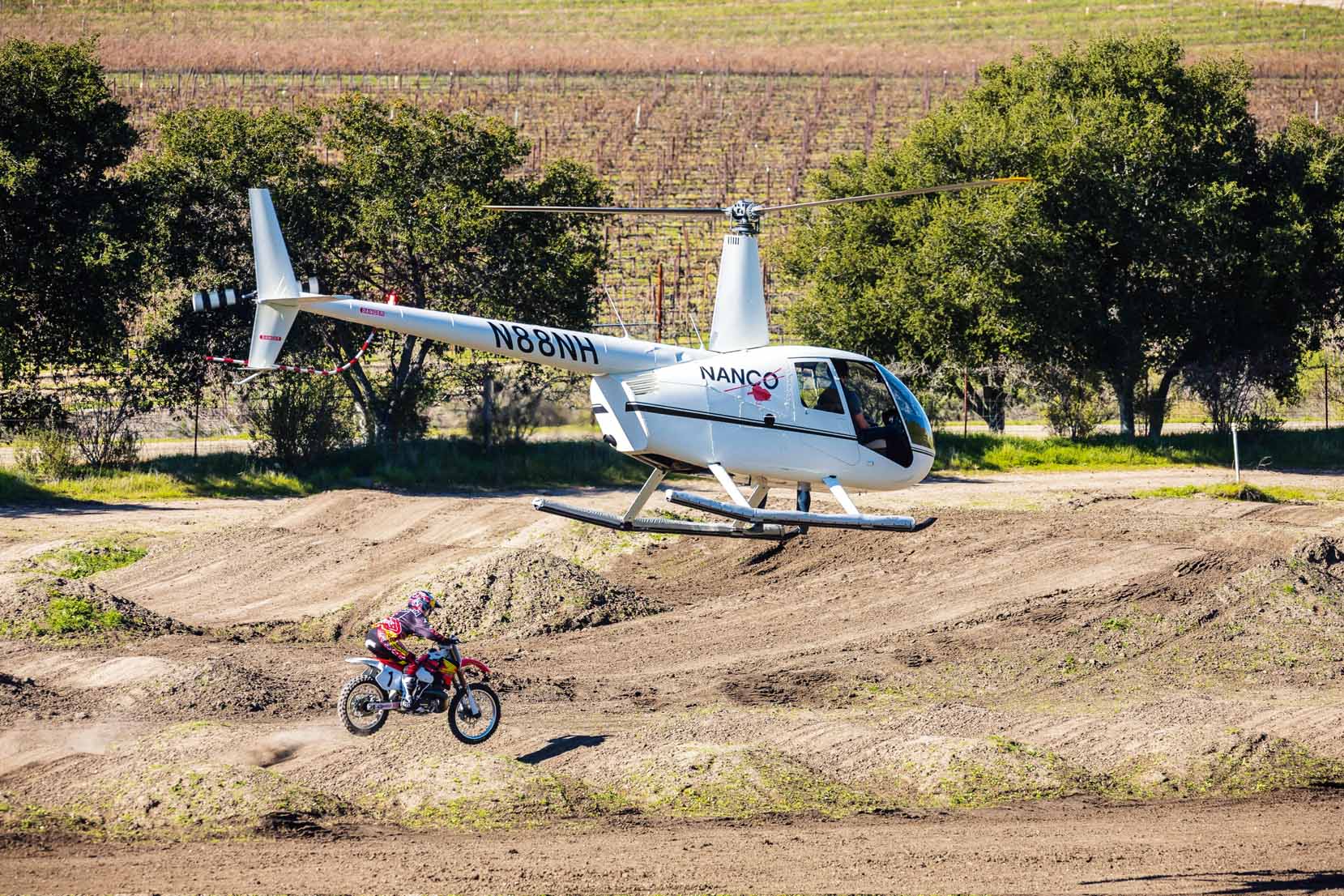 Ken Roczen rides Jeremy McGrath's 1996 Honda CR250R during a video shoot recreating segments from the original Terra Firma 2 motocross video at Castillo Ranch in Los Alamos, California, USA on 28 December 2016. // Garth Milan/Red Bull Content Pool // P-20170109-01474 // Usage for editorial use only // Please go to www.redbullcontentpool.com for further information. //