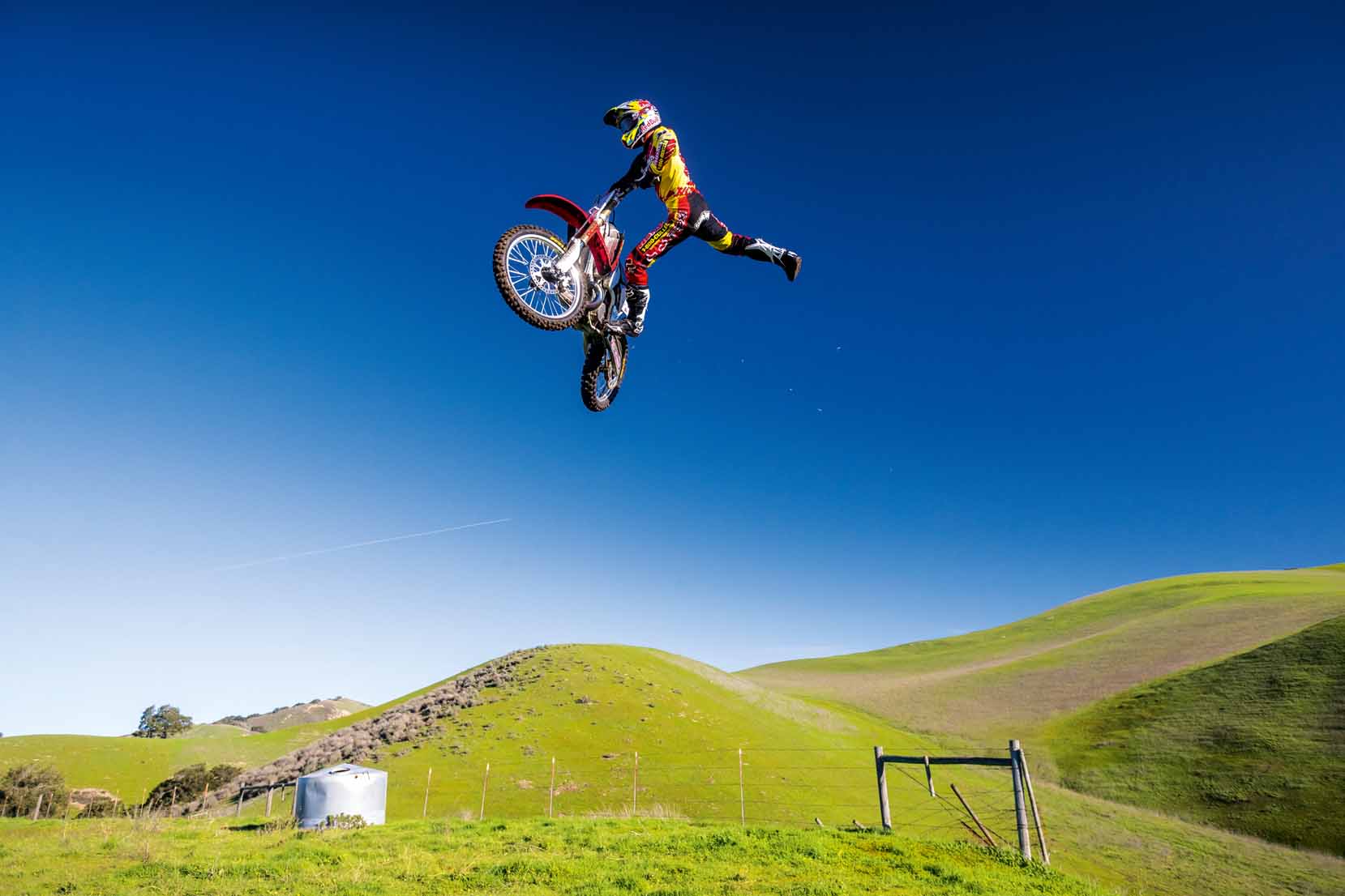 Ken Roczen rides Jeremy McGrath's 1996 Honda CR250R during a video shoot recreating segments from the original Terra Firma 2 motocross video at Castillo Ranch in Los Alamos, California, USA on 28 December 2016. // Garth Milan/Red Bull Content Pool // P-20170109-01430 // Usage for editorial use only // Please go to www.redbullcontentpool.com for further information. //